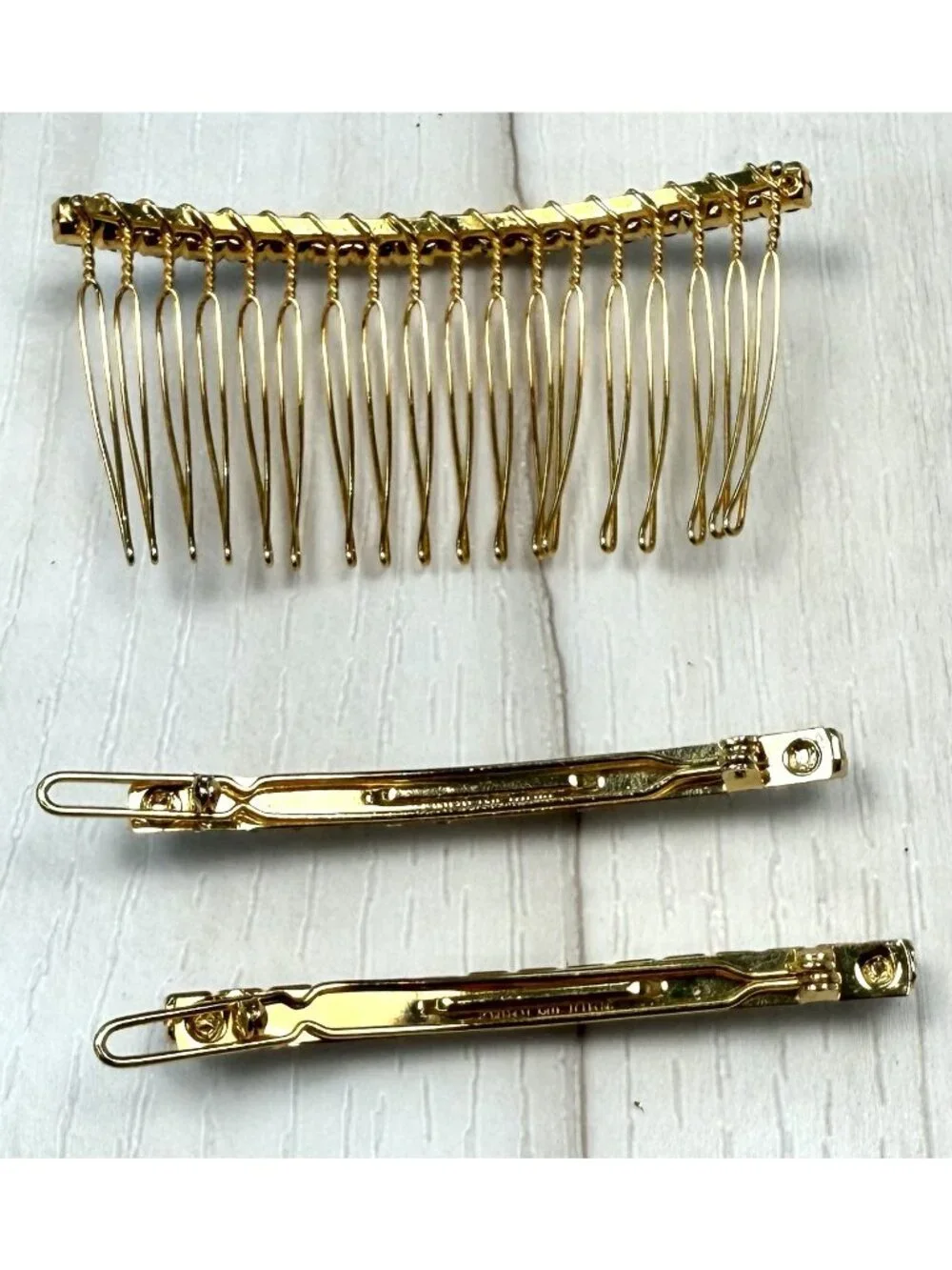 VTG 3pc Lot Goldtone & Rhinestone 2.5